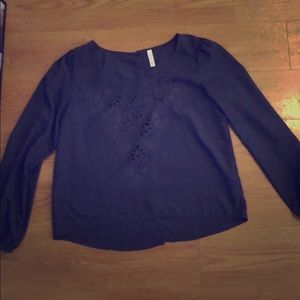 Grey xhilaration long sleeve button up shirt